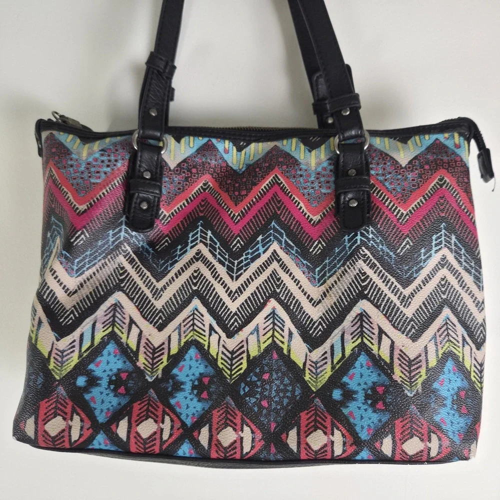 The Sac Multicolor Purse Shoulder Strap 13x9 Boho Hippie Pink